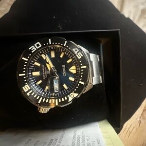 Seiko Black and Silver Dive Watch